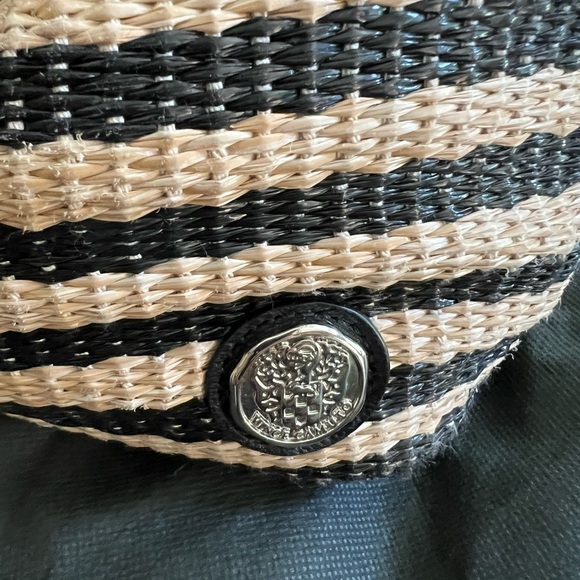 Vince Camuto Elegant Black and Tan Striped Tote Bag, natural straw - Picture 11 of 16